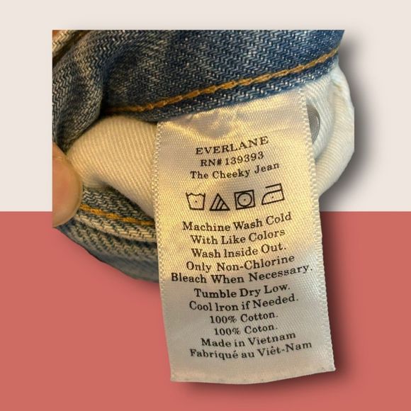 👖 EVERLANE THE CHEEKY JEAN SKY BLUE 31" SHORT BUTTON FLY - Picture 6 of 6